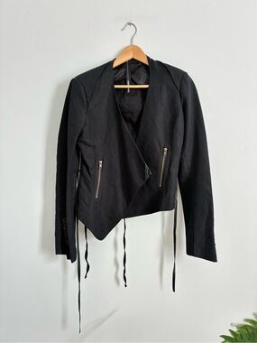 Improvd Black Asymmetric Zip Jacket